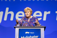 Høyre-leder Erna Solberg sier til VG at målet er å kapre makten både i Bergen, Oslo og Trondheim.