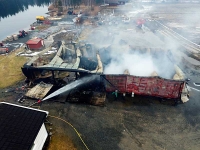 Låve brant ned på Helgelandsmoen