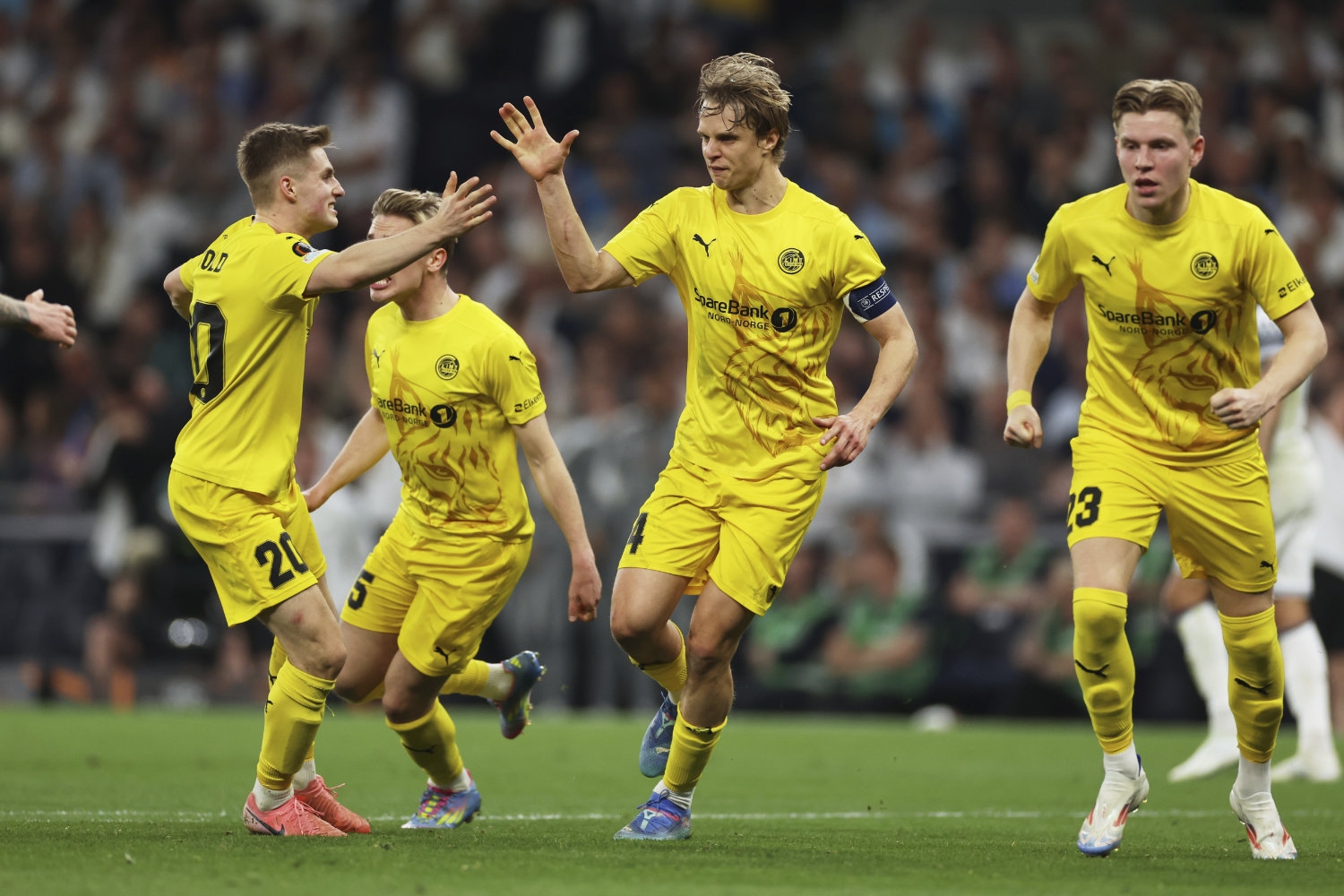 Ulrik Saltnes tente håpet om avansement med sin scoring mot Tottenham. Torsdag kommer storlaget til Aspmyra. 
